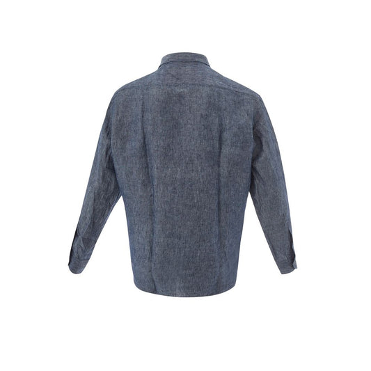 Elegant Flax Blue Shirt for Men - SEHABRANDS