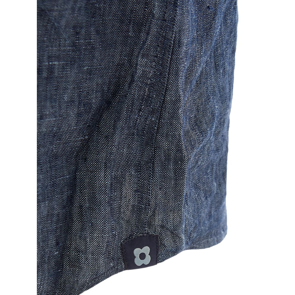 Elegant Flax Blue Shirt for Men - SEHABRANDS