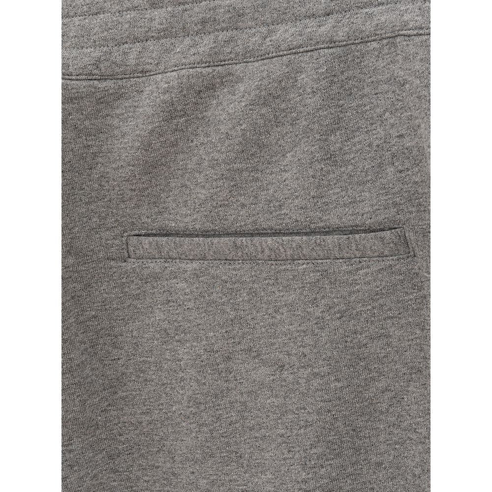 Chic Gray Cotton Blend Trousers - SEHABRANDS