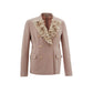 Elegant Gray Italian Polyester Jacket for Women - SEHABRANDS