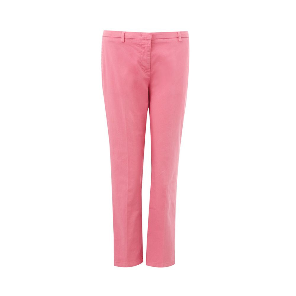 Elegant Cotton Pink Trousers for Sophisticated Style - SEHABRANDS