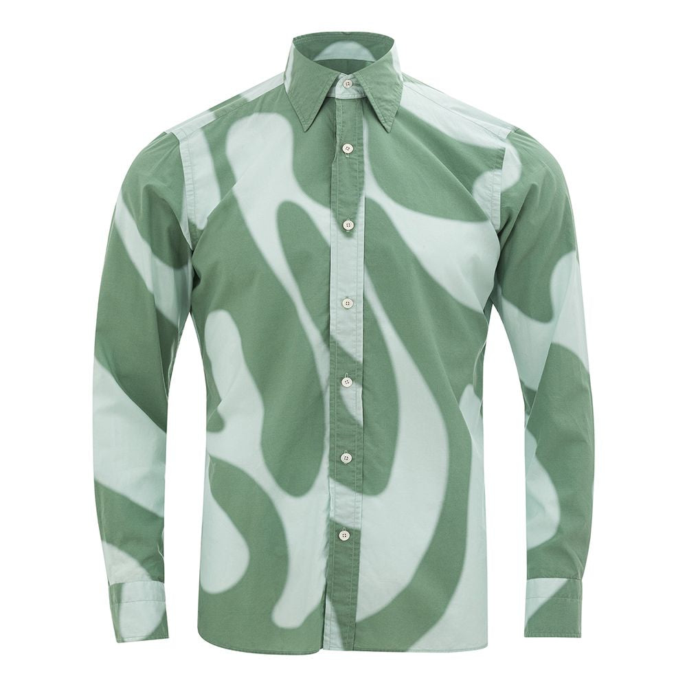 Elegant Green Cotton Shirt for Men - SEHABRANDS