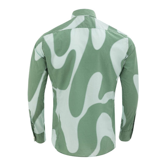 Elegant Green Cotton Shirt for Men - SEHABRANDS