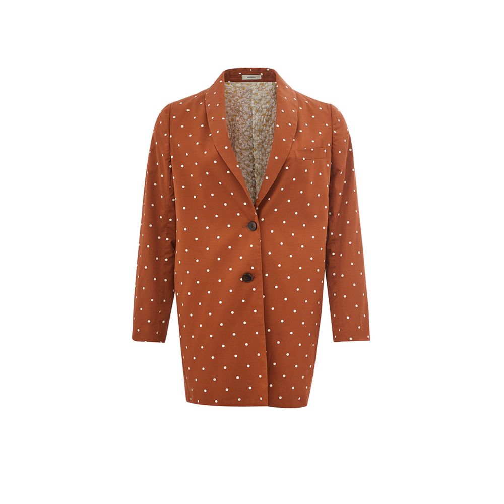 Chic Cotton Brown Jacket for the Modern Woman - SEHABRANDS