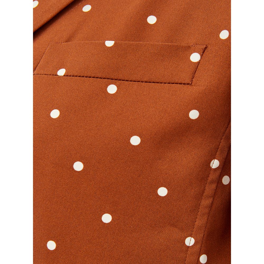 Chic Cotton Brown Jacket for the Modern Woman - SEHABRANDS