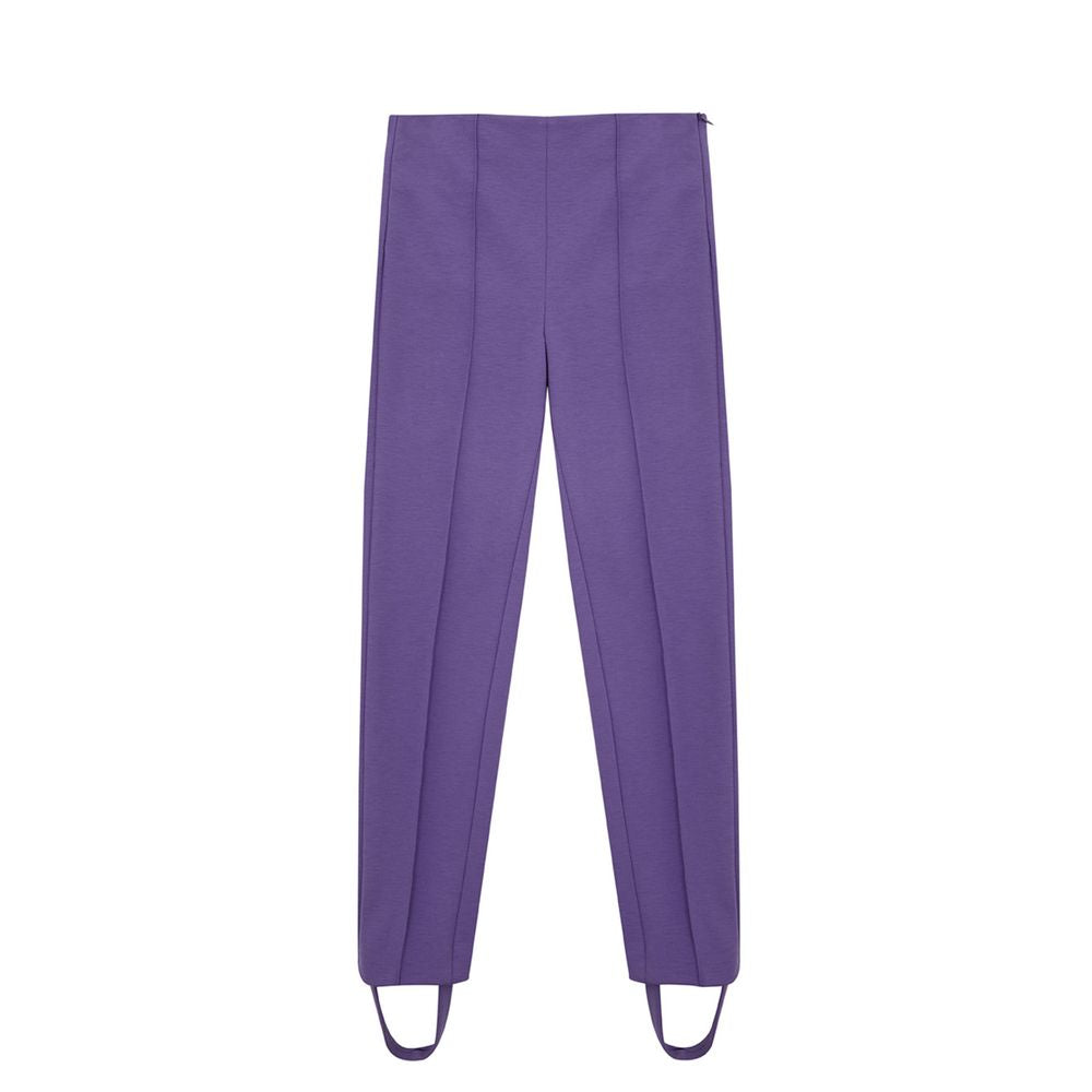 Elegant Purple Viscose Pants - SEHABRANDS