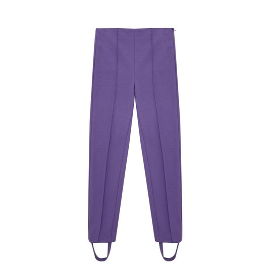 Elegant Purple Viscose Pants - SEHABRANDS