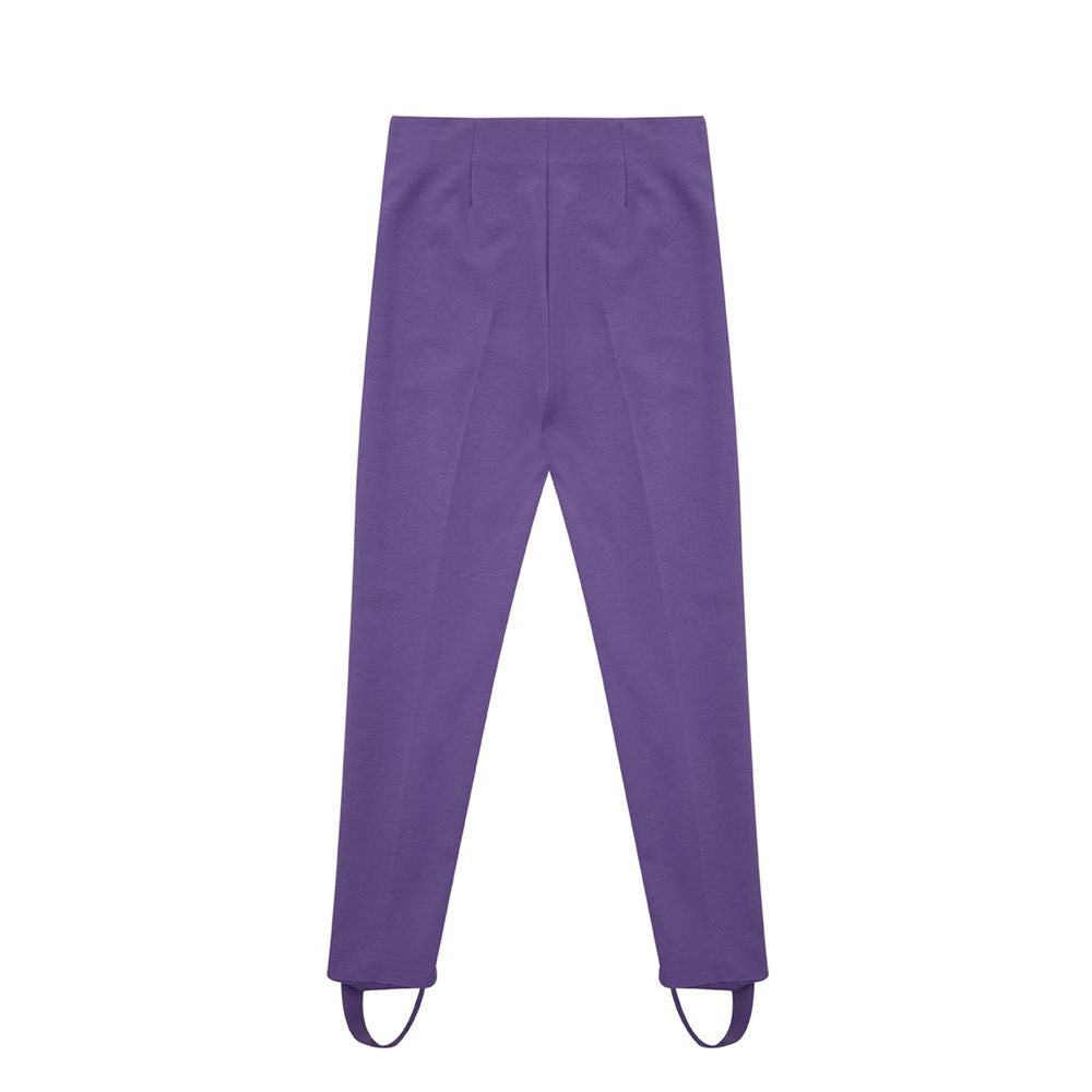 Elegant Purple Viscose Pants - SEHABRANDS