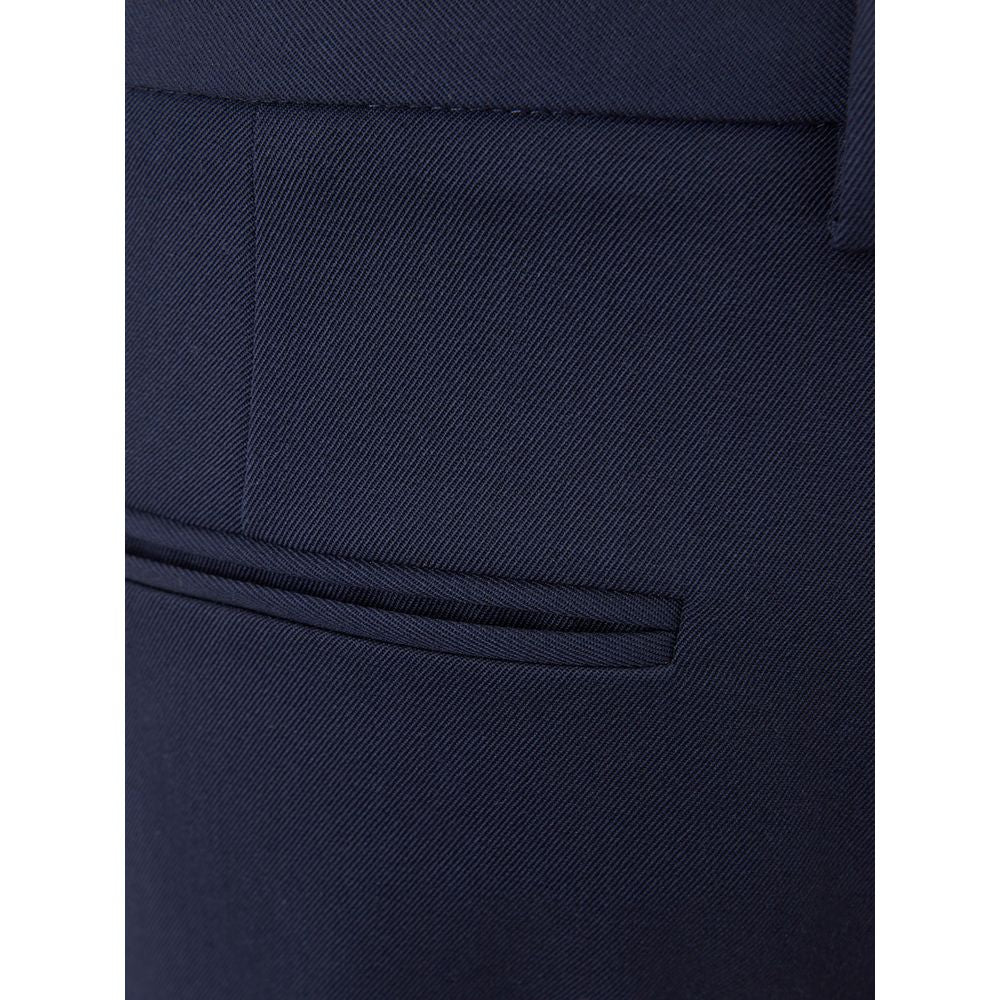 Elegant Blue Wool Pants for Women - SEHABRANDS