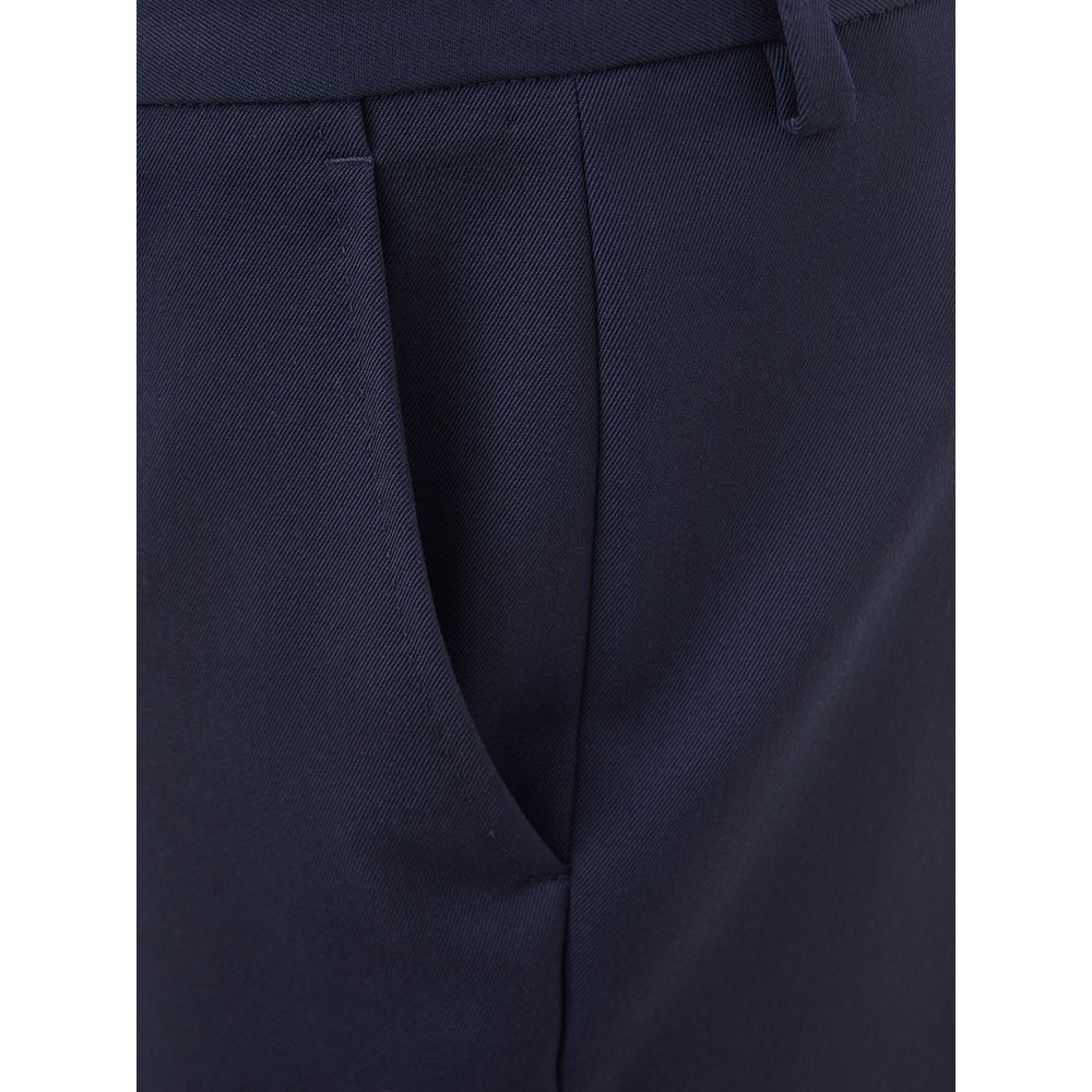 Elegant Blue Wool Pants for Women - SEHABRANDS