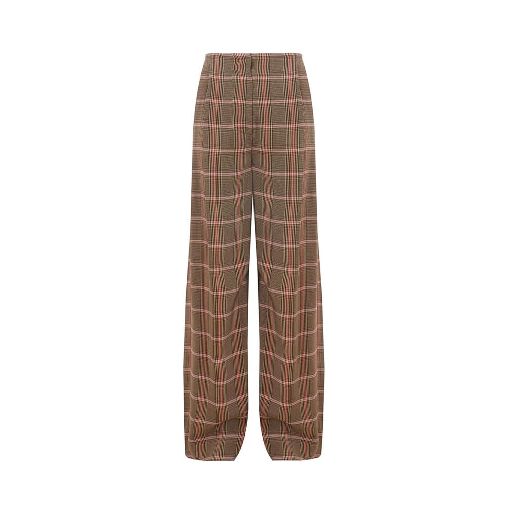 Elegant Brown Viscose Pants for Women - SEHABRANDS