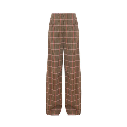 Elegant Brown Viscose Pants for Women - SEHABRANDS