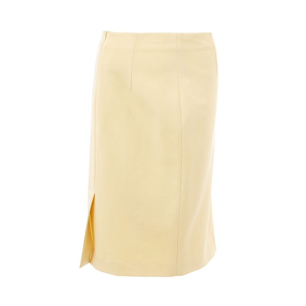 Elegant Yellow Viscose Skirt for Women - SEHABRANDS