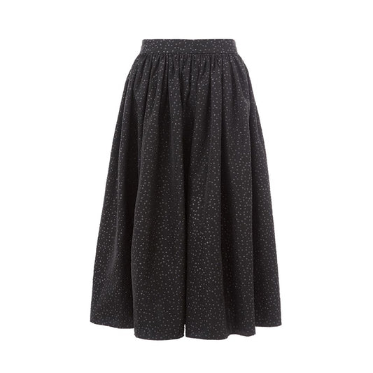 Elegant Black Polyethylene Midi Skirt - SEHABRANDS