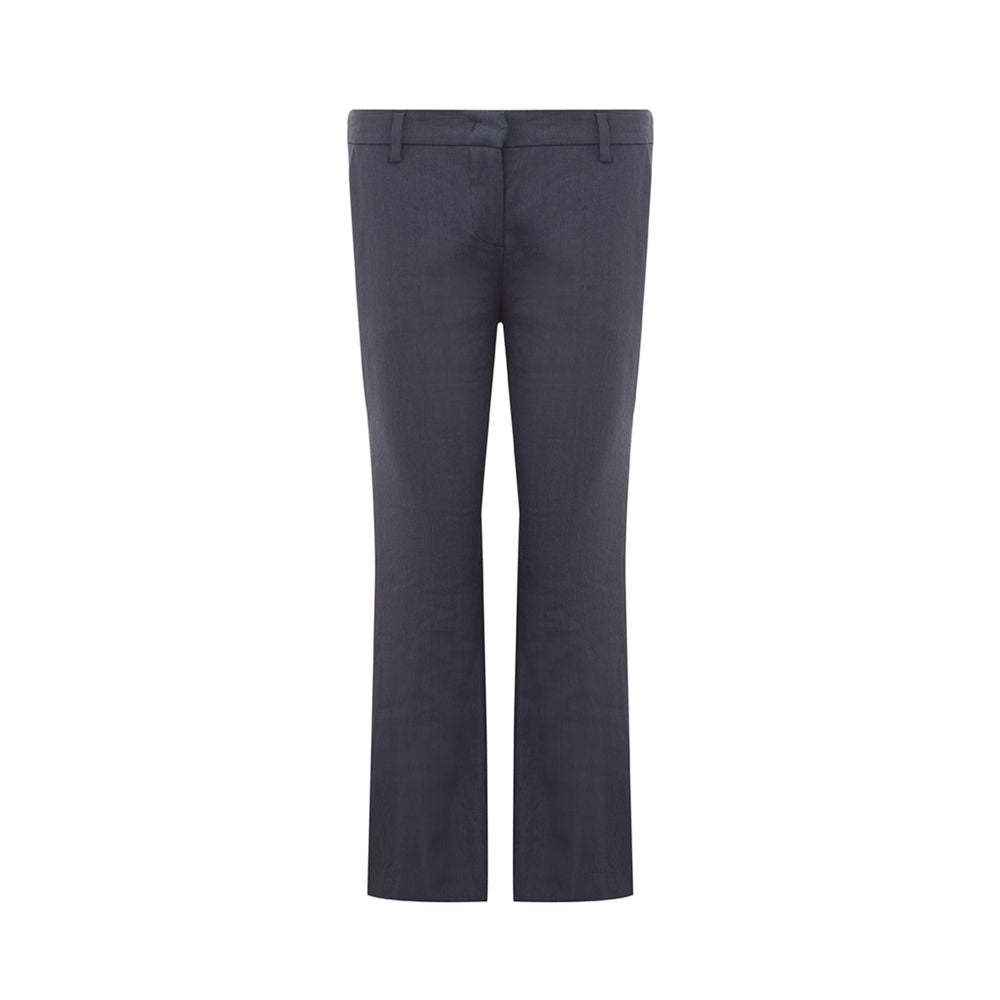 Chic Blue Linen Trousers - SEHABRANDS