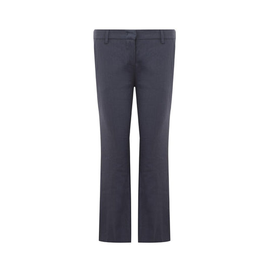 Chic Blue Linen Trousers - SEHABRANDS