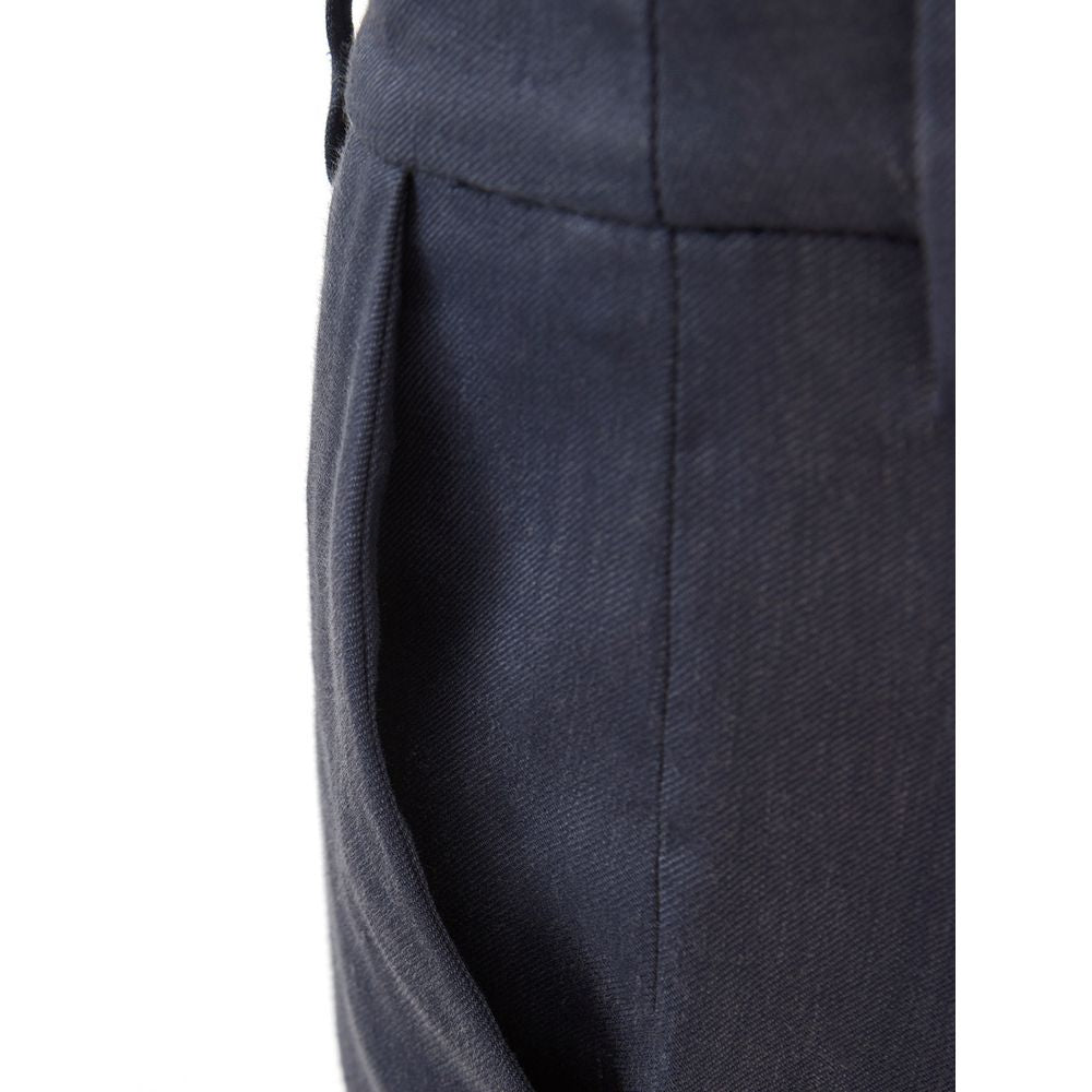 Chic Blue Linen Trousers - SEHABRANDS