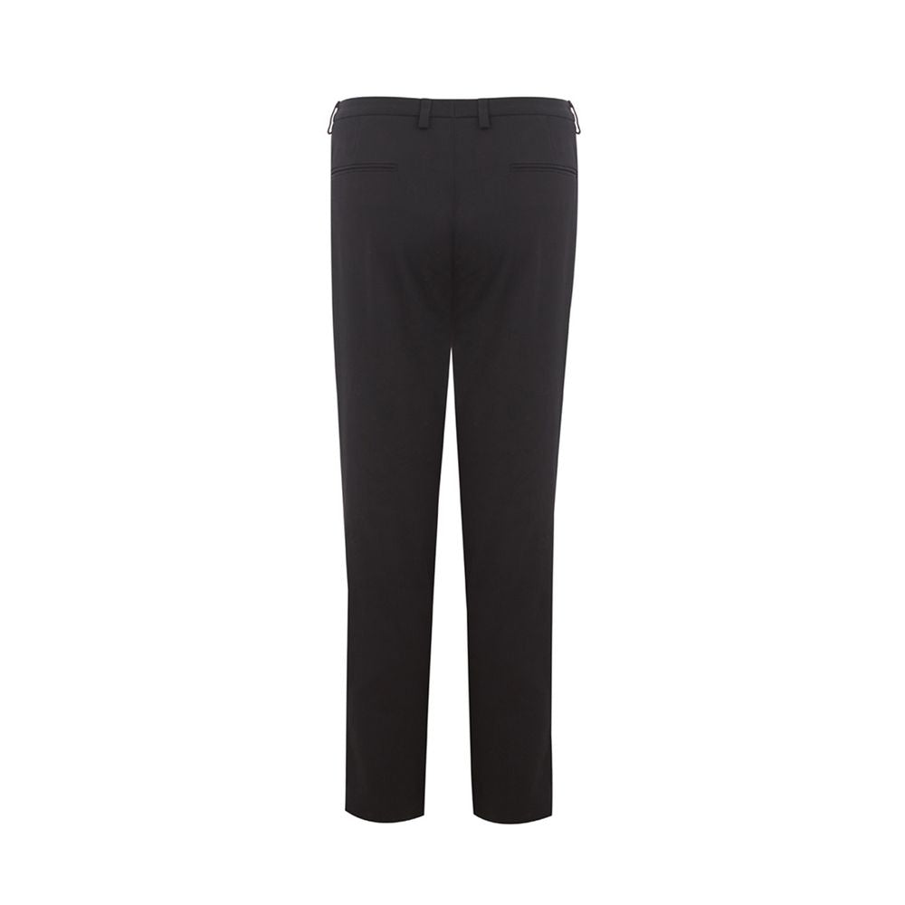 Italian Elegance Cotton Black Trousers - SEHABRANDS