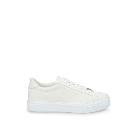 Sleek White Leather Sneakers - SEHABRANDS