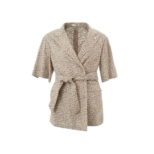 Chic Beige Linen Jacket - SEHABRANDS