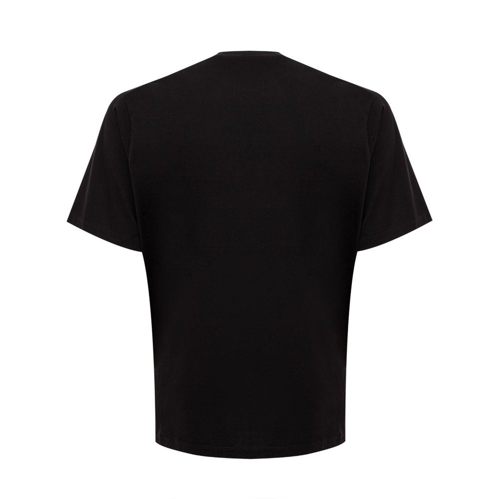 Sleek Black Cotton T-Shirt for Men - SEHABRANDS