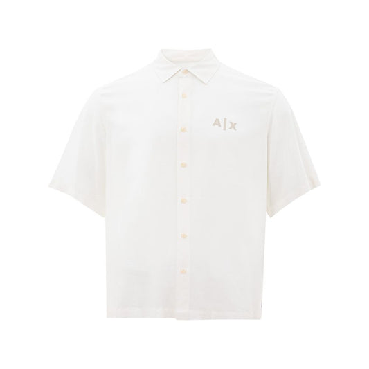 Elegant White Viscose Shirt for Men - SEHABRANDS