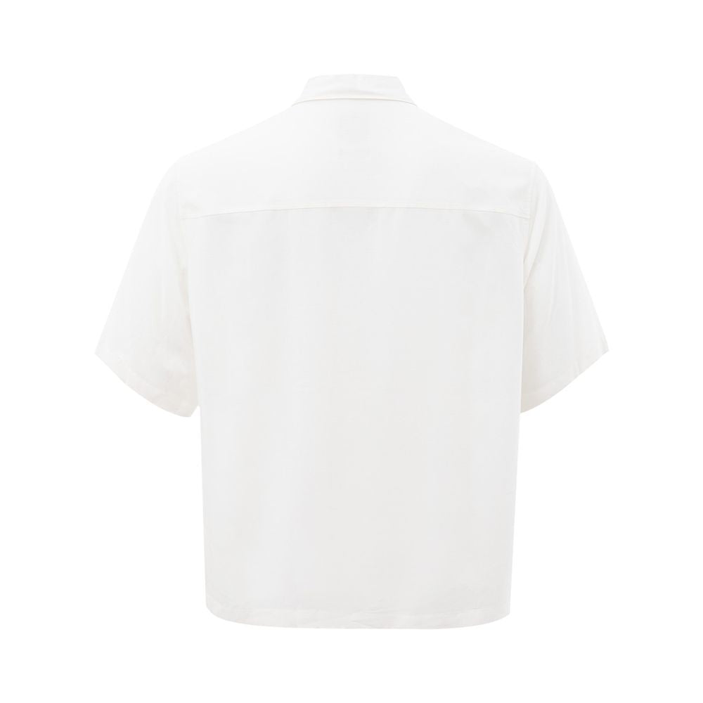 Elegant White Viscose Shirt for Men - SEHABRANDS