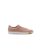 Elegant Pink Cotton Leather Sneakers - SEHABRANDS