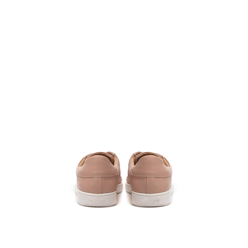 Elegant Pink Cotton Leather Sneakers - SEHABRANDS