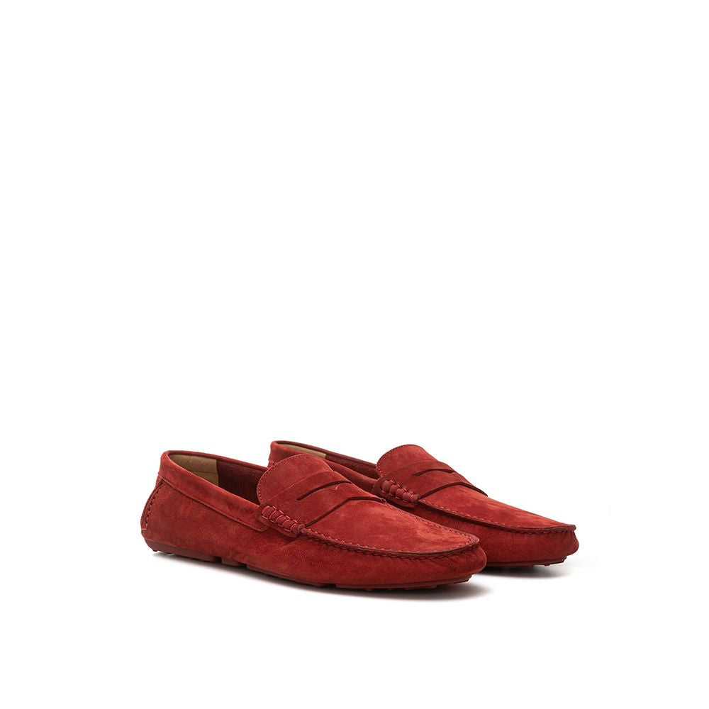 Elegant Bordeaux Leather Loafers for Men - SEHABRANDS