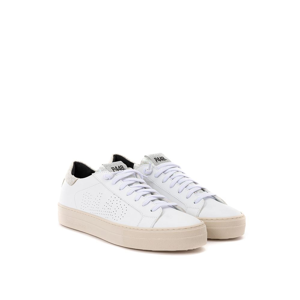 White Leather Sneakers Elegant Casual Footwear - SEHABRANDS