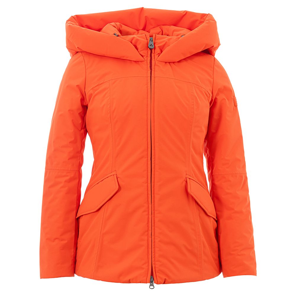 Elegant Orange Polyester Jacket for Women - SEHABRANDS