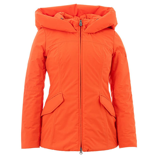 Elegant Orange Polyester Jacket for Women - SEHABRANDS