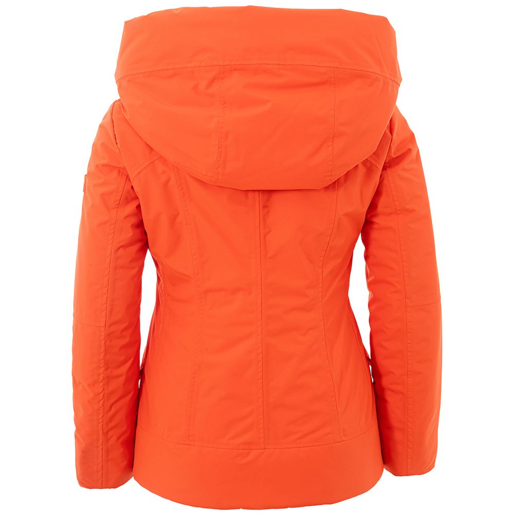 Elegant Orange Polyester Jacket for Women - SEHABRANDS