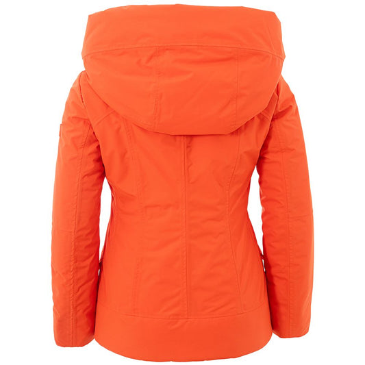 Elegant Orange Polyester Jacket for Women - SEHABRANDS