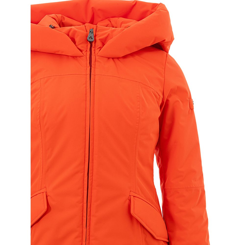 Elegant Orange Polyester Jacket for Women - SEHABRANDS