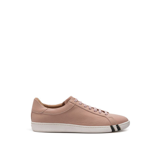 Elegant Pink Leather Sneakers for Women - SEHABRANDS