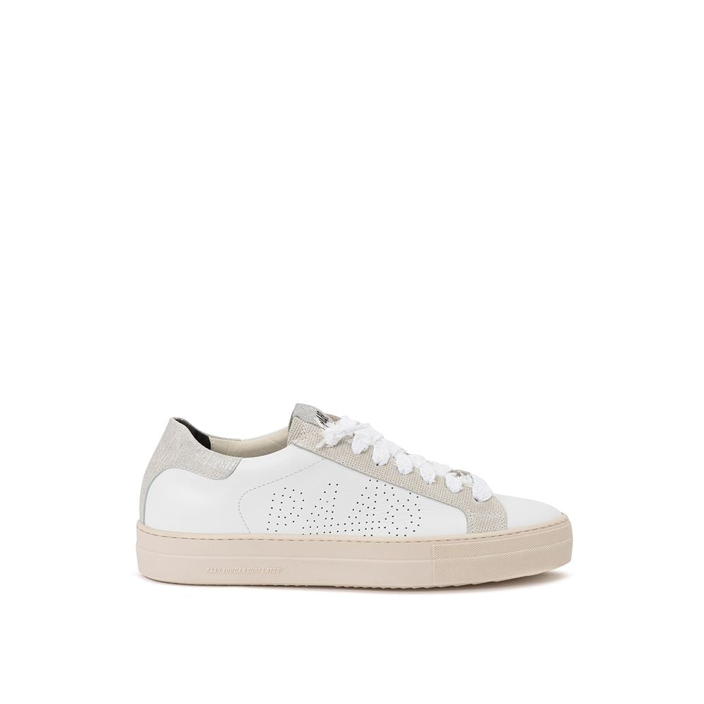 Elegant White Leather Sneakers - SEHABRANDS