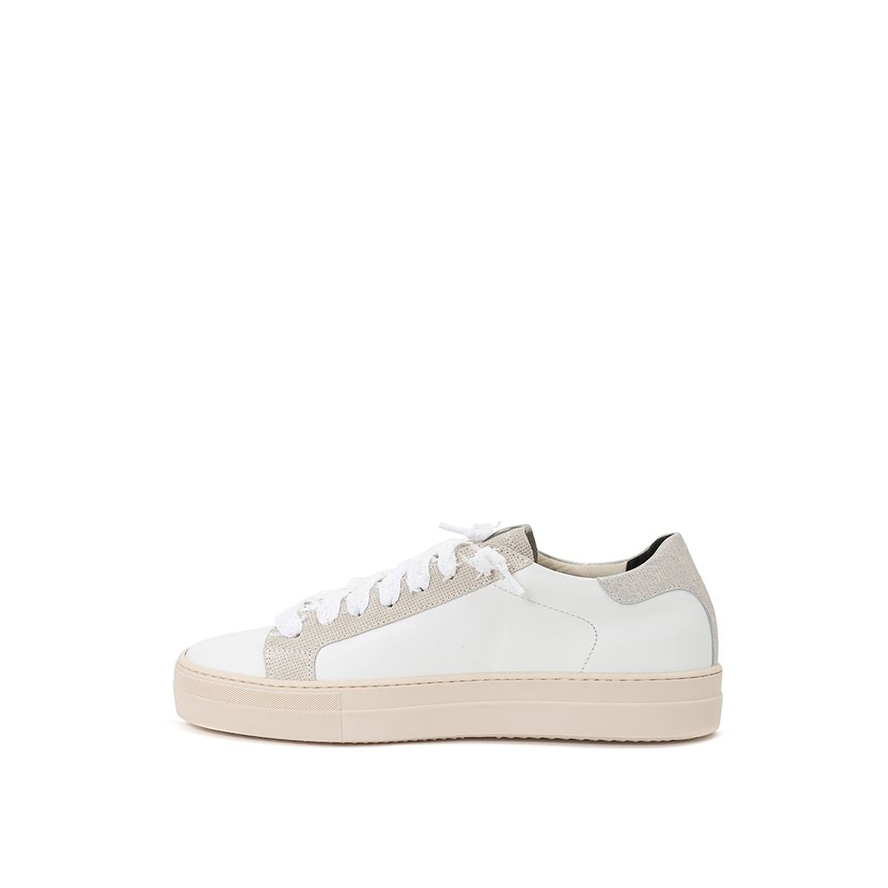 Elegant White Leather Sneakers - SEHABRANDS