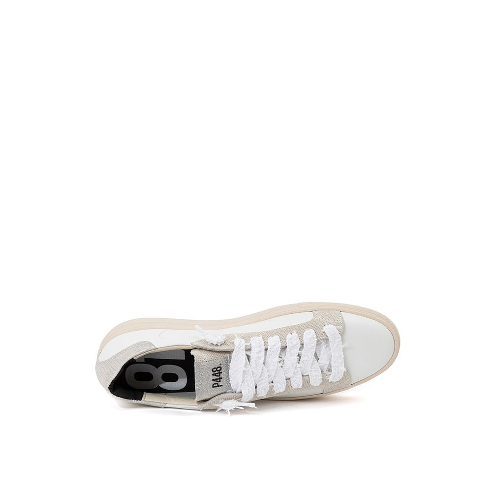 Elegant White Leather Sneakers - SEHABRANDS