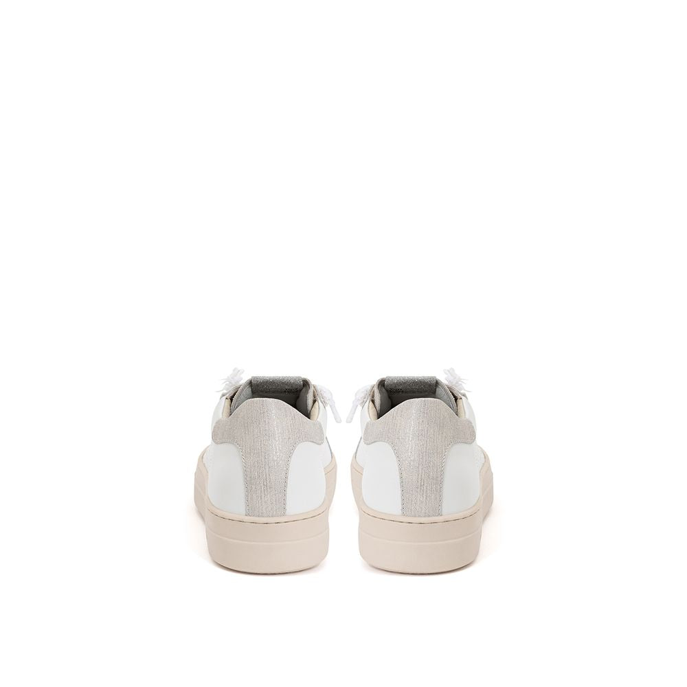 Elegant White Leather Sneakers - SEHABRANDS