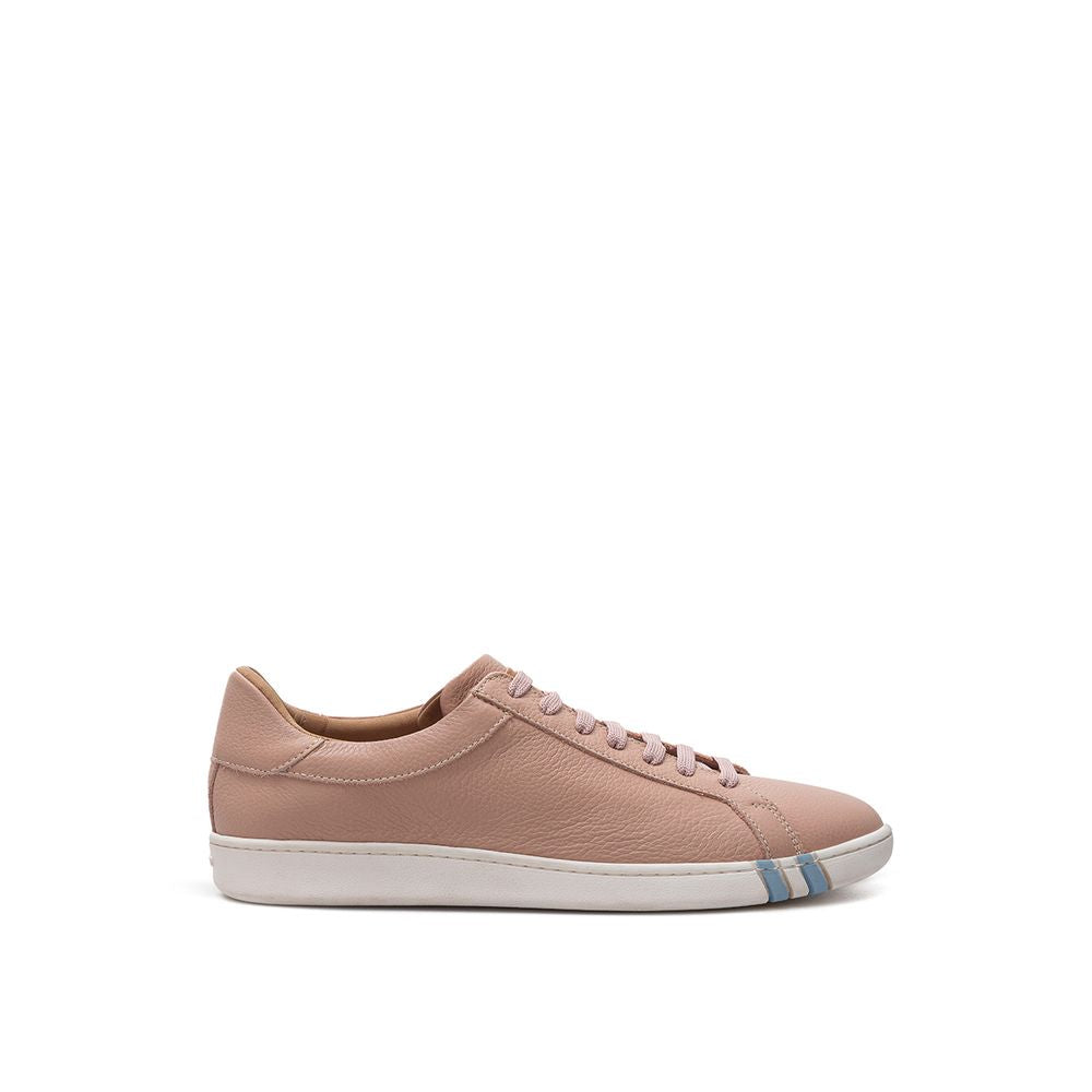 Elegant Pink Leather Sneakers - SEHABRANDS