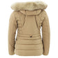 Elegant Beige Polyester Jacket for Women - SEHABRANDS