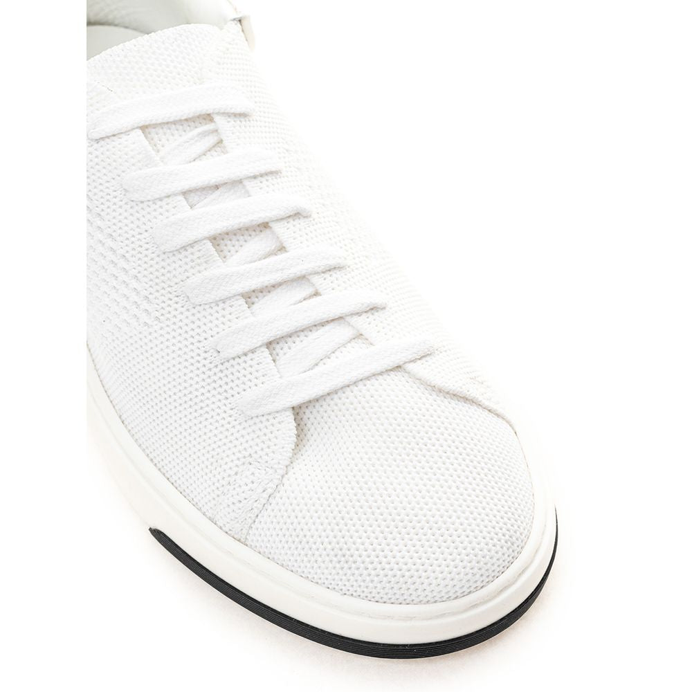 Elegant White Leather Sneakers - SEHABRANDS