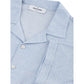 Elegant Light Blue Linen-Cotton Men's Shirt - SEHABRANDS