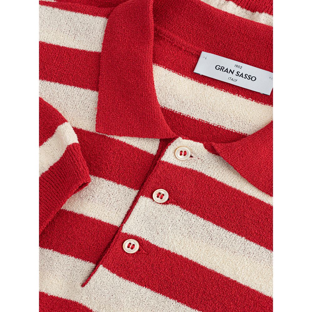 Elegant Cotton Polo Shirt in Vibrant Red - SEHABRANDS