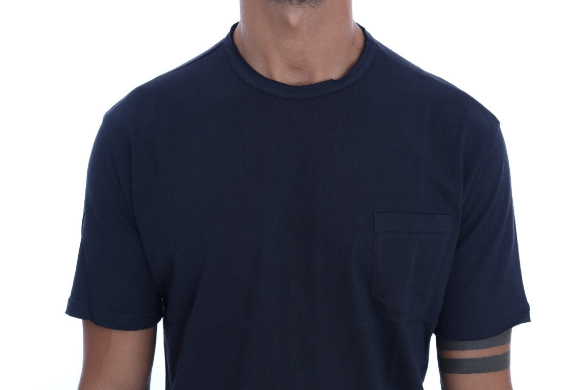 Chic Blue Cotton Crew-Neck Tee - SEHABRANDS