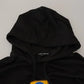 Dolce & Gabbana Black Cotton Logo Hooded Sweatshirt Sweater