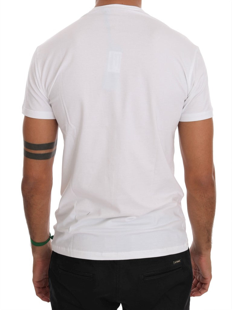 Elegant White Crew-Neck Cotton T-Shirt - SEHABRANDS