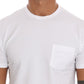 Elegant White Crew-Neck Cotton T-Shirt - SEHABRANDS